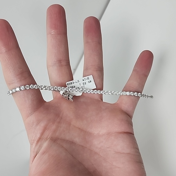5.05 CT Lab-Grown Diamonds NWT 14K White Gold Tennis Bracelet Non-certified - Picture 6 of 7